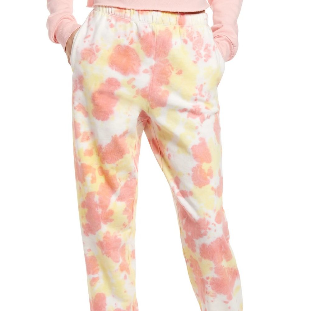 BP. Womens Sweatpants Pink Yellow Size XS Tie Dye Joggers NWT 4470